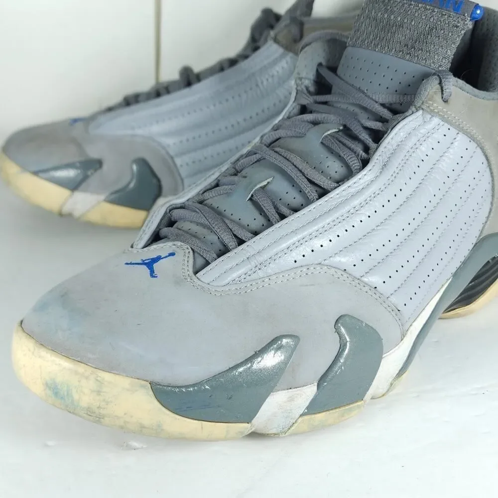 Nike Air Jordan 14 Retro Men's US13 Wolf Gray Suede Leather Athletic Sneakers
